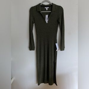 Topshop Women’s Green Mid Length Collared Dress, Size: US 4/ Small, Never worn
